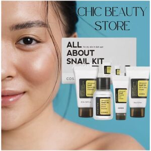 Advanced Snail 96 Mucin Skincare Set Mini Travel Kit Snail Essence/Cream/Cleanser/Eye Cream Cosmetic Travel Skin Care Set