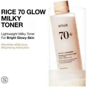 Anua Rice 70 Glowing Milky Toner Brightening Niacinamide Serum Toner Face Toner for Glass Skin Korean Skin Care Beauty Products