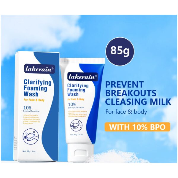 kf-S6fdadcd98e5944d2a41e33516acb2f0bo Acne Foaming Wash Deep Cleaning Unclogs Pores Prevents Breakouts for Face & Body Moisturizers Reduces Redness Skin Care