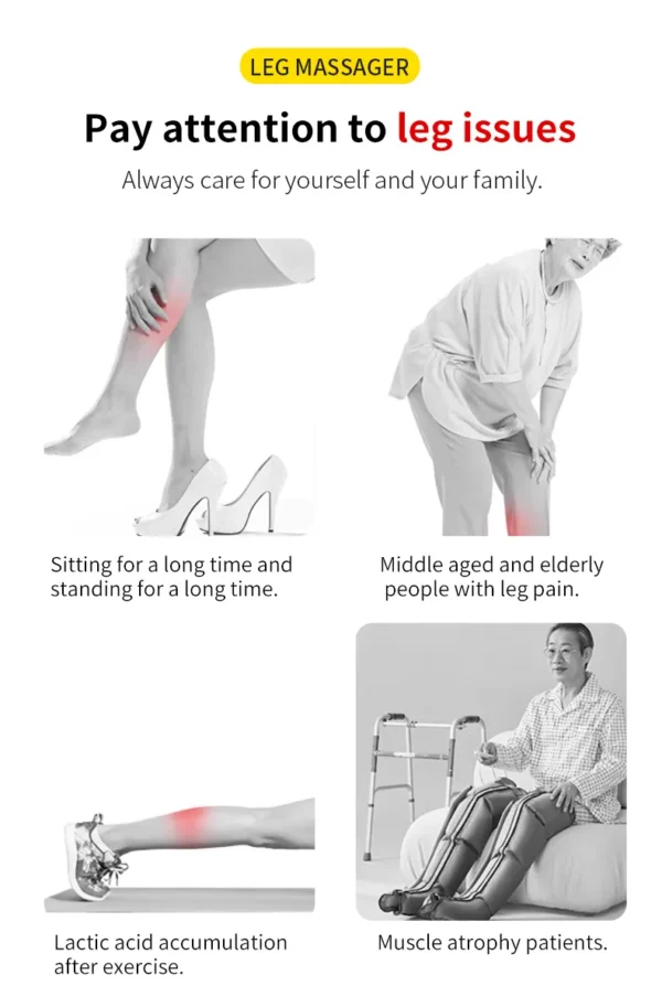 Air Pressure Leg Massager Foot Massage Boots Kneading Squeeze Deep Relaxation Calf With Remote Control