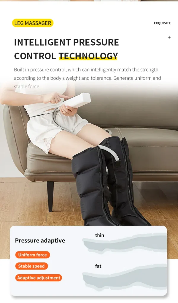 Air Pressure Leg Massager Foot Massage Boots Kneading Squeeze Deep Relaxation Calf With Remote Control