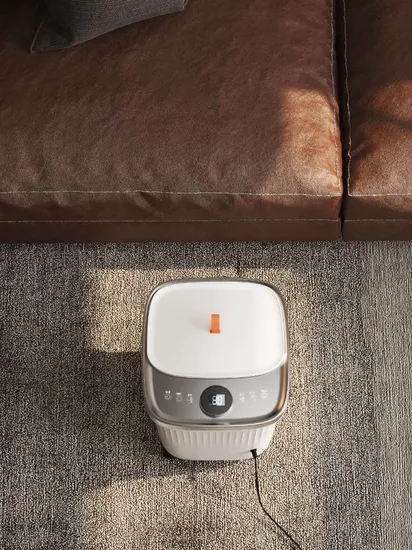 Multifunctional portable foot therapy basin for hydrotherapy, heated acupressure bubble foot stone bath massager