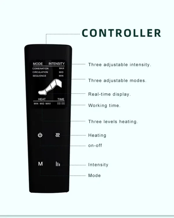 Leg Compression Massager Air Circulation Power Boot With Heating Function Foot Calf Airbag Relaxation Lymphatic Drainage Release