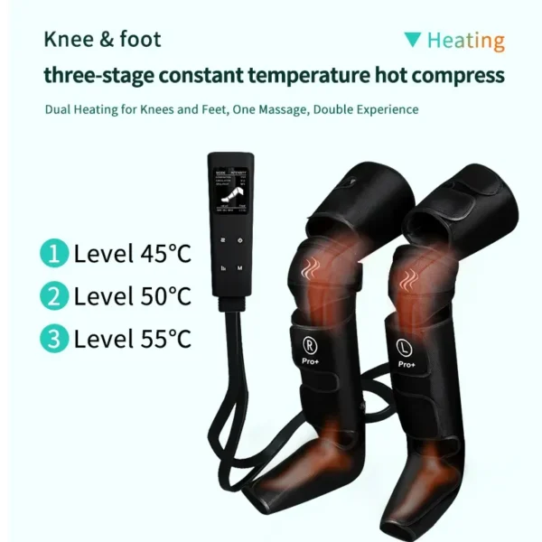 Leg Compression Massager Air Circulation Power Boot With Heating Function Foot Calf Airbag Relaxation Lymphatic Drainage Release