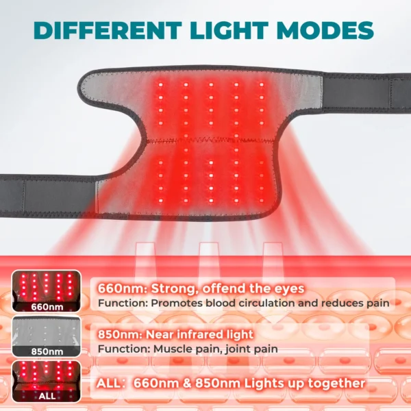 LED Red Light Therapy Knee Massager 660 850nm Infrared Heating Knee Pad Shoulder Elbow Massage Brace For Arthritis Wound Healing
