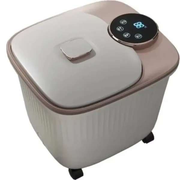 Multifunctional portable foot therapy basin for hydrotherapy, heated acupressure bubble foot stone bath massager