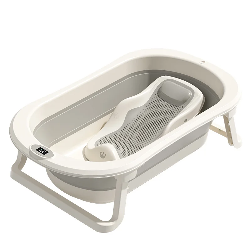 Large Size Baby Bath Tub Folding Infant Sit & Lie Bath Bucket Toddler Bathtub for Newborns & Toddlers Home Use Essential
