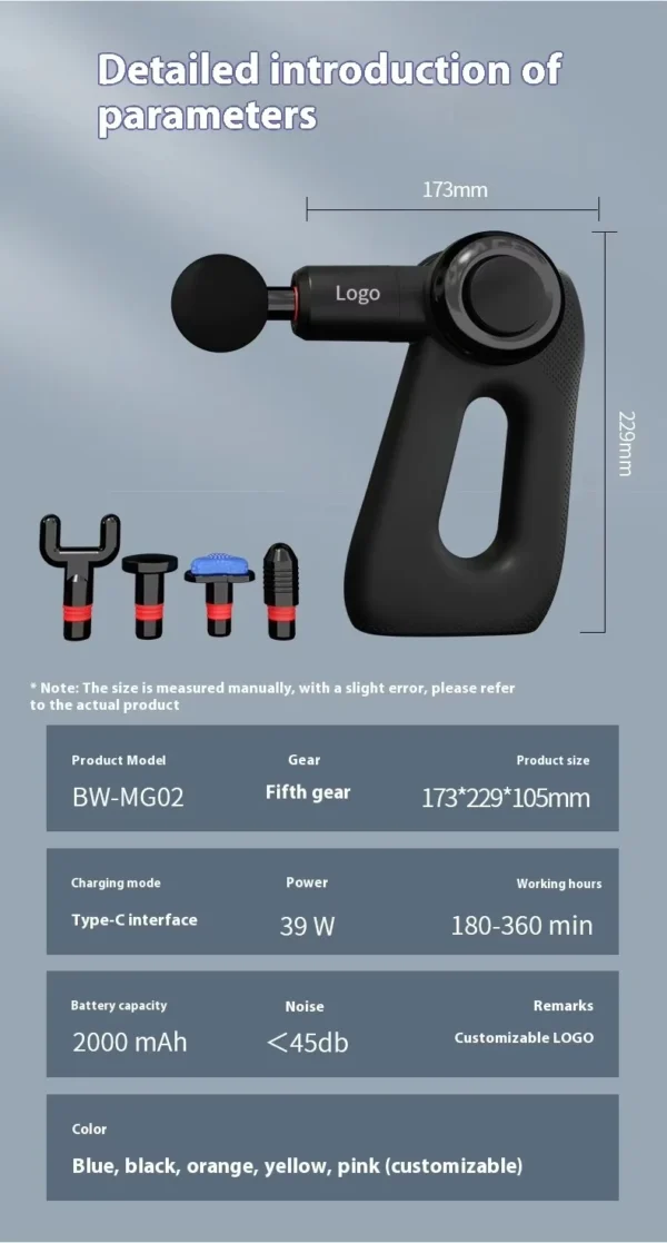 5-Head Massage Body Myofascial Device Cold Heated Deep Tissue Percussion Multi-Angle Foldable Rotation Premium Product Category