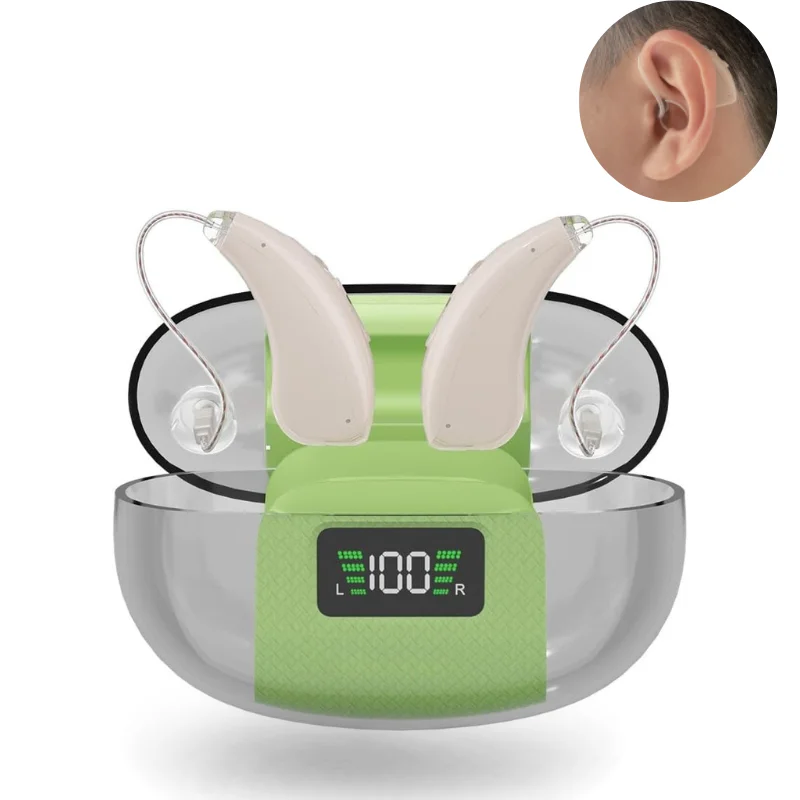 Rechargeable16-channel digital Ric mini invisible suitable for severe hearing loss hearing aid with intelligent noise reduction