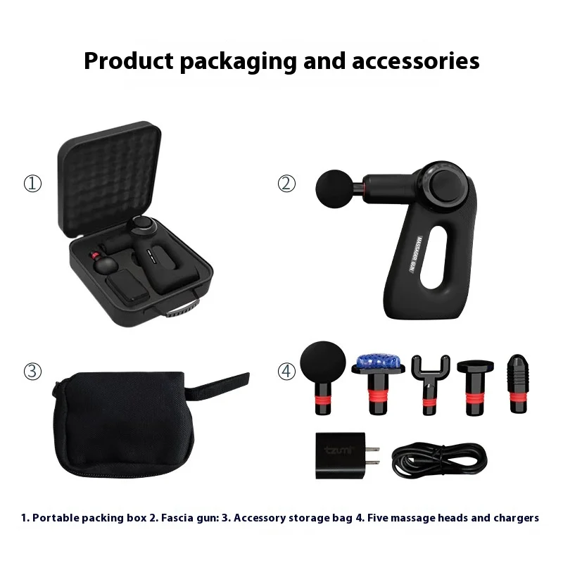 5-Head Massage Body Myofascial Device Cold Heated Deep Tissue Percussion Multi-Angle Foldable Rotation Premium Product Category