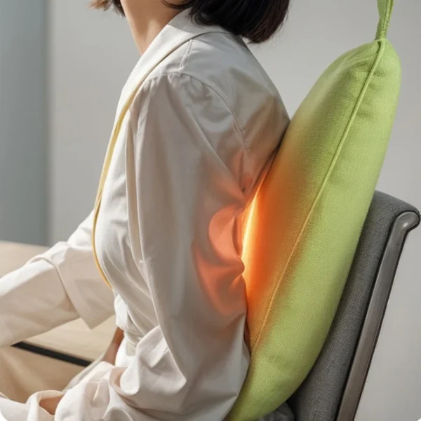 3D Kneading Heat Therapy Lumbar Back Massage Cushion–Antibacterial Fabric,Large Battery Portable Spine&Shoulder Pain Relief