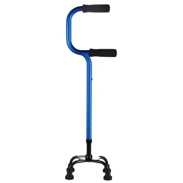 Double Curved Handrails Design Four-legged Crutches for Adults , Non-slip Four-corner Walking Stick,Get Up Walkers for Elderly