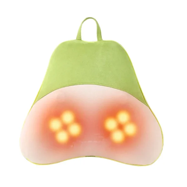 3D Kneading Heat Therapy Lumbar Back Massage Cushion–Antibacterial Fabric,Large Battery Portable Spine&Shoulder Pain Relief