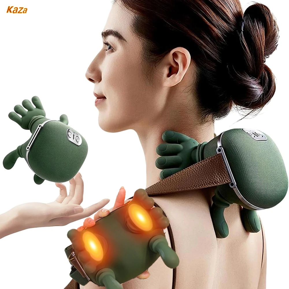 Electric Neck Shoulder Massager Wireless Shoulder Back Kneading Deep Tissue Massage Heated Neck masajeador Relax Pain Relief